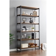 NPD Furniture Anderson 6-tier Metal Bookcase in Gliese Brown/Gunmetal
