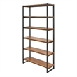 NPD Furniture Anderson 6-tier Metal Bookcase in Gliese Brown/Gunmetal