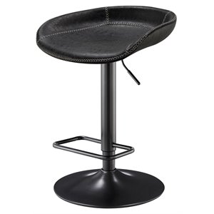 New Pacific Direct Rogue 31.5&quot PU Leather Gaslift Bar Stool in Black (Set of 2)