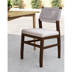 New Pacific Direct Pierre 18.5&quot Wood Rope Dining Chair in Brown (Set of 2)