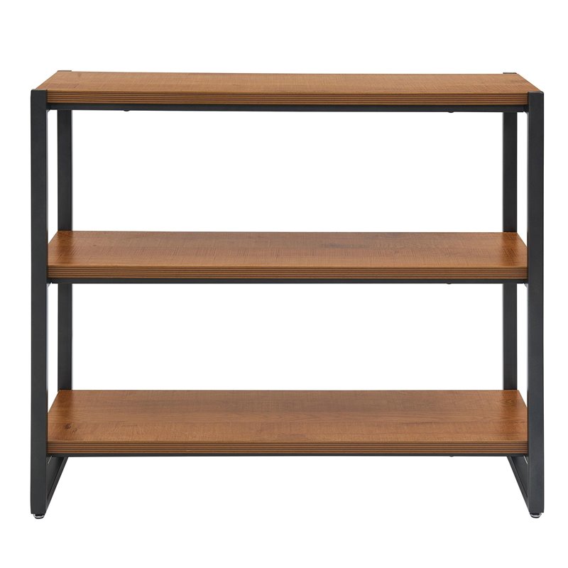 New Pacific Direct Anderson 3-tier Metal Bookcase in Gliese Brown/Gunmetal