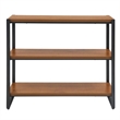 NPD Furniture Anderson 3-tier Metal Bookcase in Gliese Brown/Gunmetal