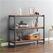 NPD Furniture Anderson 3-tier Metal Bookcase in Gliese Brown/Gunmetal