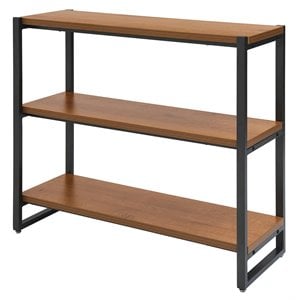 New Pacific Direct Anderson 3-tier Metal Bookcase in Gliese Brown/Gunmetal