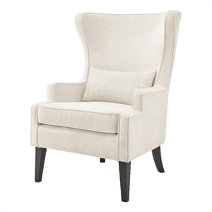 NPD Furniture Clementine KD 21&quot Fabric Wing Accent Arm Chair in Opus Cream