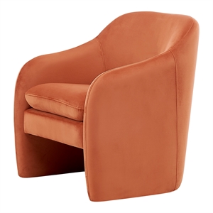 new pacific direct zella velvet fabric accent arm chair in alamo terracotta