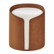 NPD Furniture Vinda Velvet Fabric Ottoman in Orange/Beige