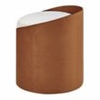 NPD Furniture Vinda Velvet Fabric Ottoman in Orange/Beige