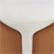 NPD Furniture Vinda Velvet Fabric Ottoman in Orange/Beige