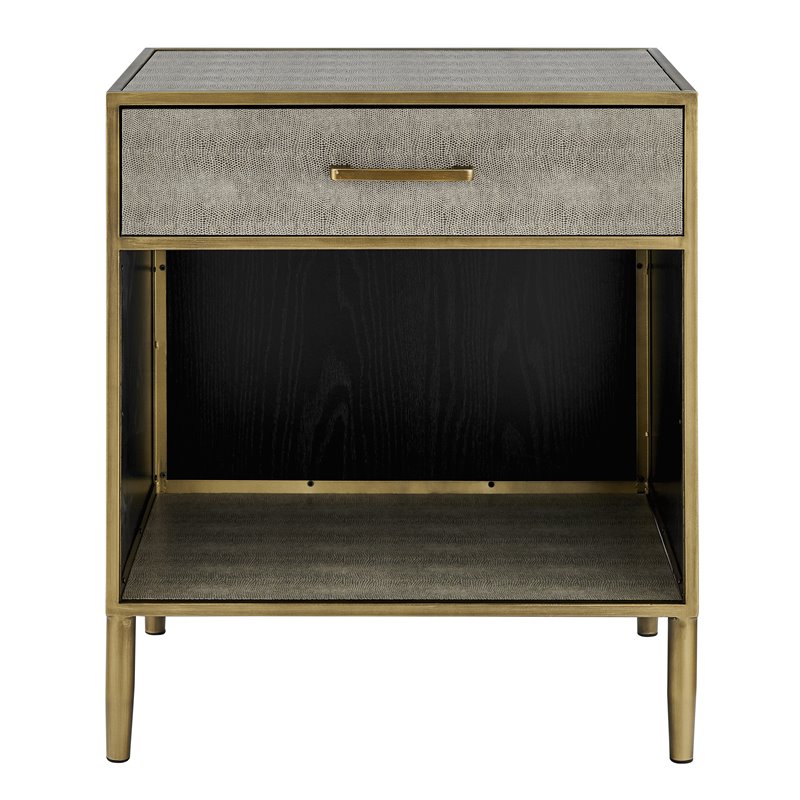 NPD Furniture Arista MDF and Painted Steel Side/End Table in Gray