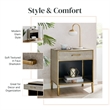 NPD Furniture Arista MDF and Painted Steel Side/End Table in Gray