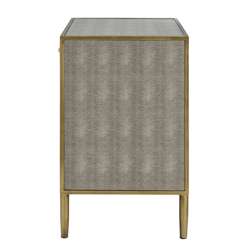 NPD Furniture Arista MDF and Painted Steel Side/End Table in Gray
