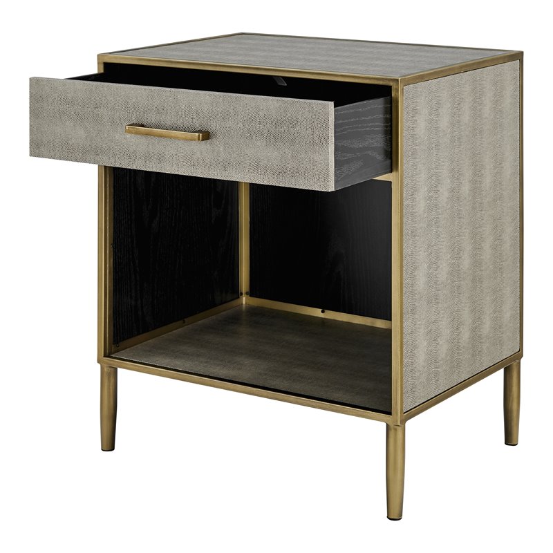 NPD Furniture Arista MDF and Painted Steel Side/End Table in Gray