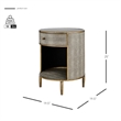 NPD Furniture Loretta MDF and Painted Steel Side/End Table in Gray