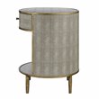 NPD Furniture Loretta MDF and Painted Steel Side/End Table in Gray