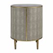 NPD Furniture Loretta MDF and Painted Steel Side/End Table in Gray