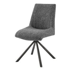 NPD Furniture Viona 19.5&quot Fabric Dining Chair in Gray/Black (Set of 2)