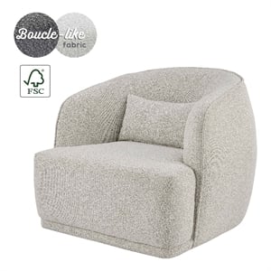 NPD Furniture Steward 17.7&quot Fabric Plywood Swivel Accent Chair in Beige