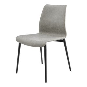 NPD Furniture Jayden 18&quot PU and Plywood Dining Chair in Gray (Set of 2)