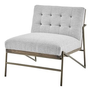 New Pacific Direct Marlow 18.5&quot Fabric and Plywood Accent Chair in Gray