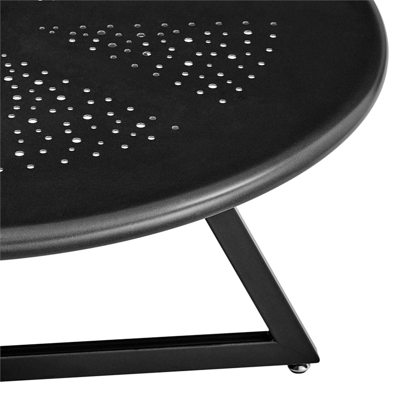 NPD Furniture Markle Round Stainless Steel Coffee Table in Black/Gunmetal