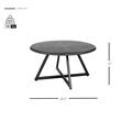 NPD Furniture Markle Round Stainless Steel Coffee Table in Black/Gunmetal