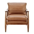NPD Furniture Edmond Faux Leather Accent Arm Chair in Vintage Cider Brown