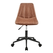 NPD Furniture Robert Swivel Modern Faux Leather Office Chair in Umber Brown