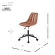 NPD Furniture Robert Swivel Modern Faux Leather Office Chair in Umber Brown