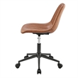 NPD Furniture Robert Swivel Modern Faux Leather Office Chair in Umber Brown