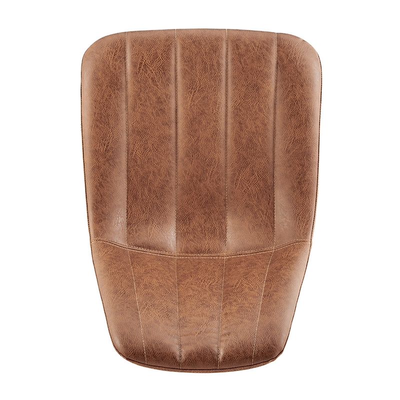 NPD Furniture Robert Swivel Modern Faux Leather Office Chair in Umber Brown