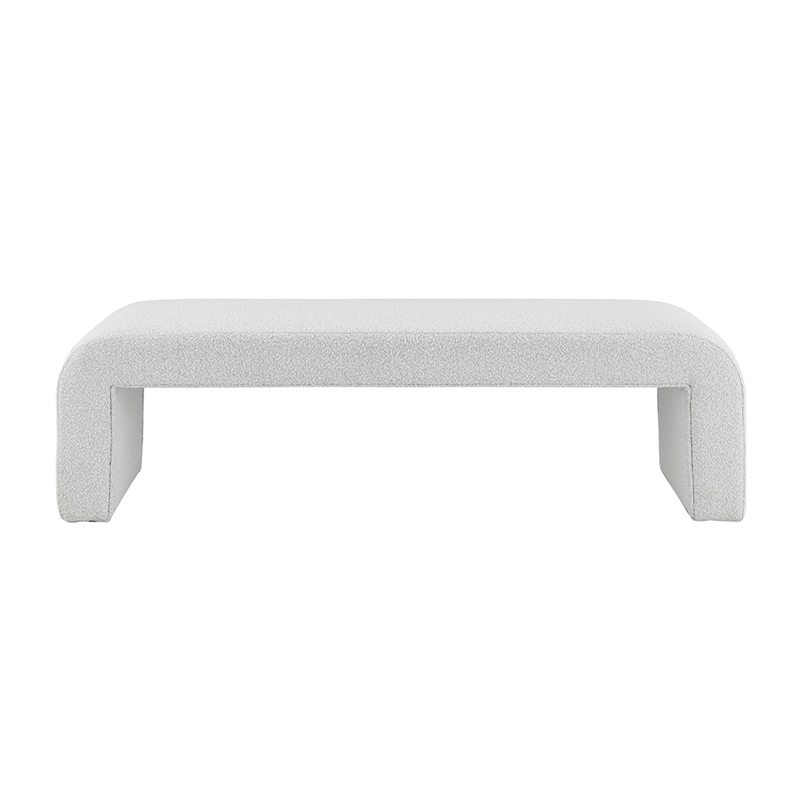 NPD Furniture Vioreen Modern Fabric Bench in Boucle Beige