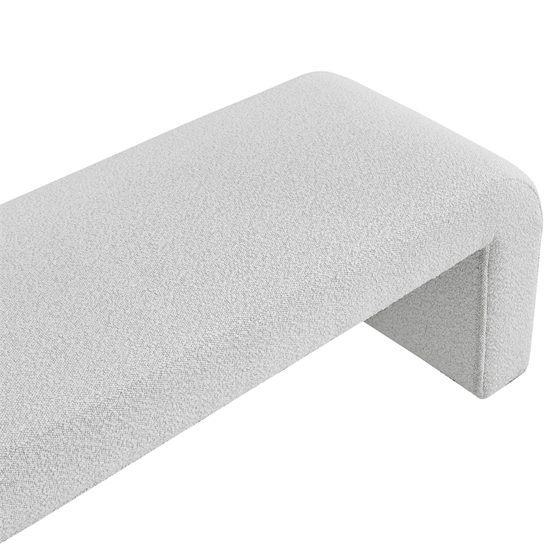 NPD Furniture Vioreen Modern Fabric Bench in Boucle Beige