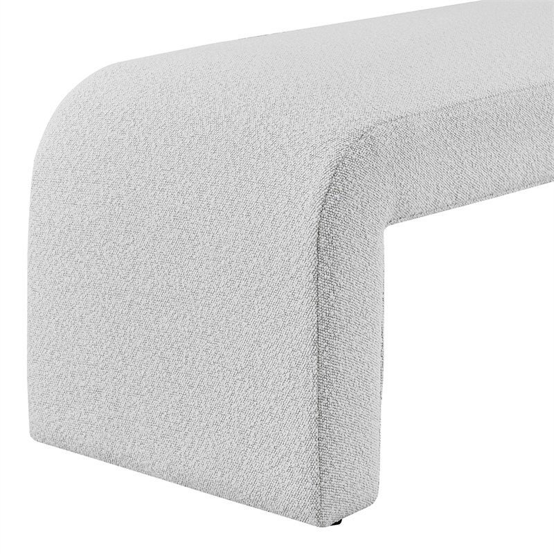 NPD Furniture Vioreen Modern Fabric Bench in Boucle Beige