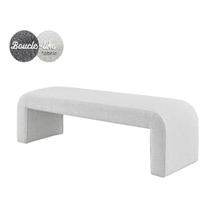 NPD Furniture Vioreen Modern Fabric Bench in Boucle Beige
