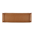 NPD Furniture William Mid-Century Faux Leather Bench in Vintage Cider Brown