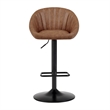 NPD Furniture Watson Faux Leather Gaslift Swivel Bar Stool in Umber Brown