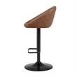 NPD Furniture Watson Faux Leather Gaslift Swivel Bar Stool in Umber Brown