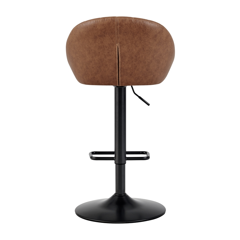 NPD Furniture Watson Faux Leather Gaslift Swivel Bar Stool in Umber Brown