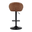 NPD Furniture Watson Faux Leather Gaslift Swivel Bar Stool in Umber Brown