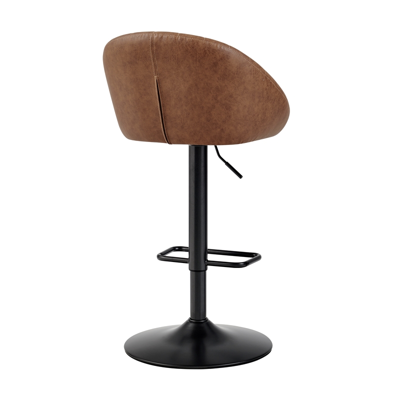 NPD Furniture Watson Faux Leather Gaslift Swivel Bar Stool in Umber Brown