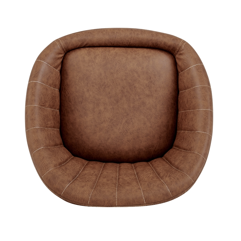 NPD Furniture Watson Faux Leather Gaslift Swivel Bar Stool in Umber Brown