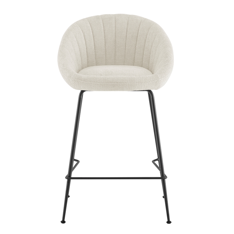 NPD Furniture Watson Fabric Counter Stool in Haga Ivory (Set of 2)