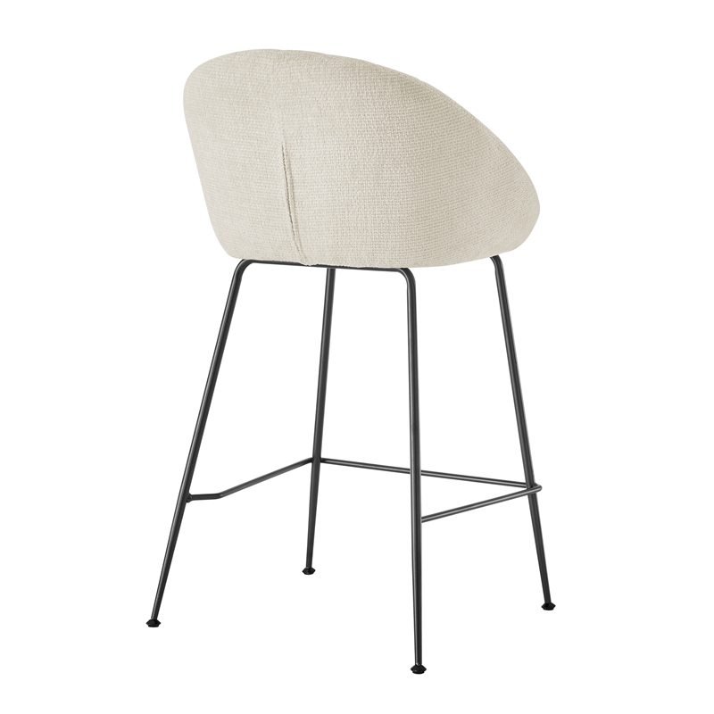 NPD Furniture Watson Fabric Counter Stool in Haga Ivory (Set of 2)