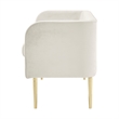 NPD Furniture Marsha KD Velvet Fabric Bench in Dainty Cream
