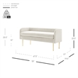 NPD Furniture Marsha KD Velvet Fabric Bench in Dainty Cream
