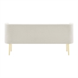 NPD Furniture Marsha KD Velvet Fabric Bench in Dainty Cream