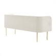 NPD Furniture Marsha KD Velvet Fabric Bench in Dainty Cream