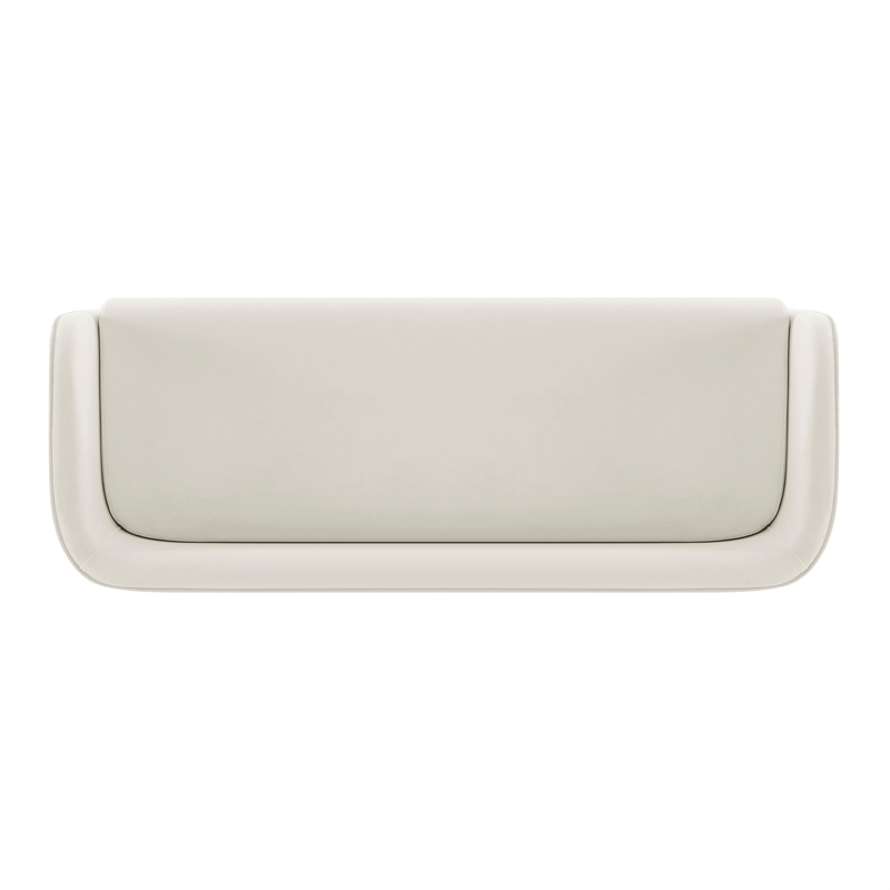 NPD Furniture Marsha KD Velvet Fabric Bench in Dainty Cream