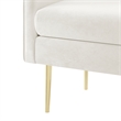 NPD Furniture Marsha KD Velvet Fabric Bench in Dainty Cream
